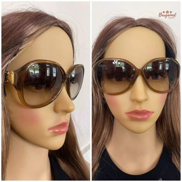 Auth LOUIS VUITTON Honey Speckling Acetate Frame Oversized Soupcon GM Sunglasses - Picture 4 of 13